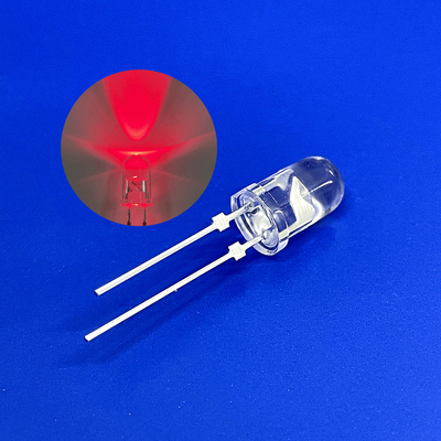 Lâmpada de aviso de trânsito LED 5mm 45deg 625nm Diodo vermelho 12000mcd Pin curto com rolha