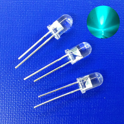 Lâmpadas de trânsito série 5mm LED Anti-ferrugem Azulado Verde Cor Lente clara Mergulho 500nm fio de ouro Para sinal de passagem de pedestres