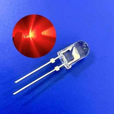 Luz de aviso de trânsito LED Diodo 5mm Cabeça redonda 620nm 12000mcd Pins curtos com rolha
