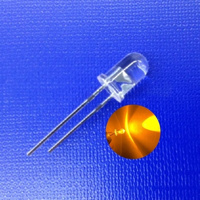 5mm LED Amarelo 590nm 10000mcd Transparente cabeça redonda para luz de aviso de trânsito
