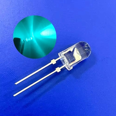 5 mm luz de aviso de trânsito LED diodo 500nm azul verde cor 13800mcd pinos de parada curto
