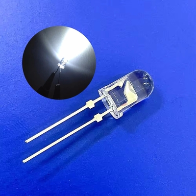 5mm 9000K Branco 22000mcd Pinhas de rolha redondas Lentes claras