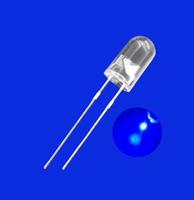 0.5W 5mm LED Diodo emissor de luz 520-530nm Cor azul 25000mcd Lente clara para iluminação de indicadores