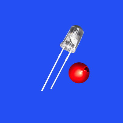 Lâmpadas intermitentes 5mm 0.5Hz 1/2 Ciclo de serviço Vermelho 620nm 1500mcd Lâmpadas claras