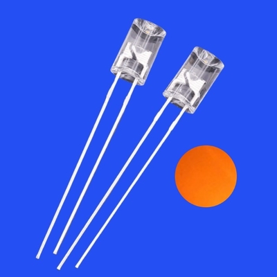 5mm 2Hz 1/6 Ciclo de Função 12V Cor Laranja Luminosa 600nm 1200mcd 90deg Resistor Integrado LED Côncavo Clichê Flangeless