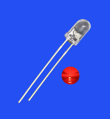 LED intermitente 5mm 3.0Hz 1/6 Ciclo de serviço Vermelho Cor 620nm 1200mcd Redondo Lente clara Dip LED intermitente
