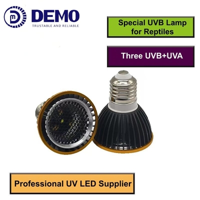 12V 3W UVB + UVA + Luzes LED UV Brancas Lâmpadas de Rápido para répteis