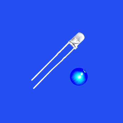 605nm Cor azul 3mm LED Diodo cabeça redonda Lente clara 30 graus LED Short Pin Dip